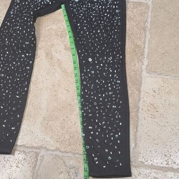 7 for All Mankind RHINESTONED Black Jeans, Size 27 - Picture 7 of 8